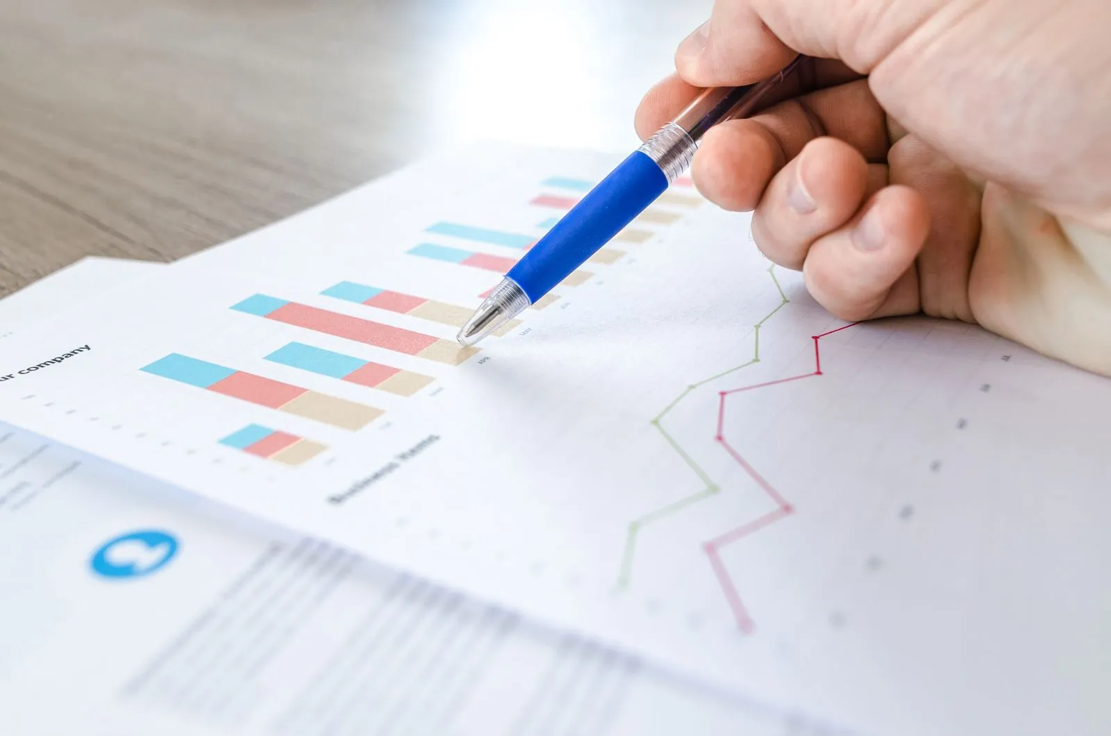 Análisis de indicadores y gráficos durante un diagnóstico de gestión